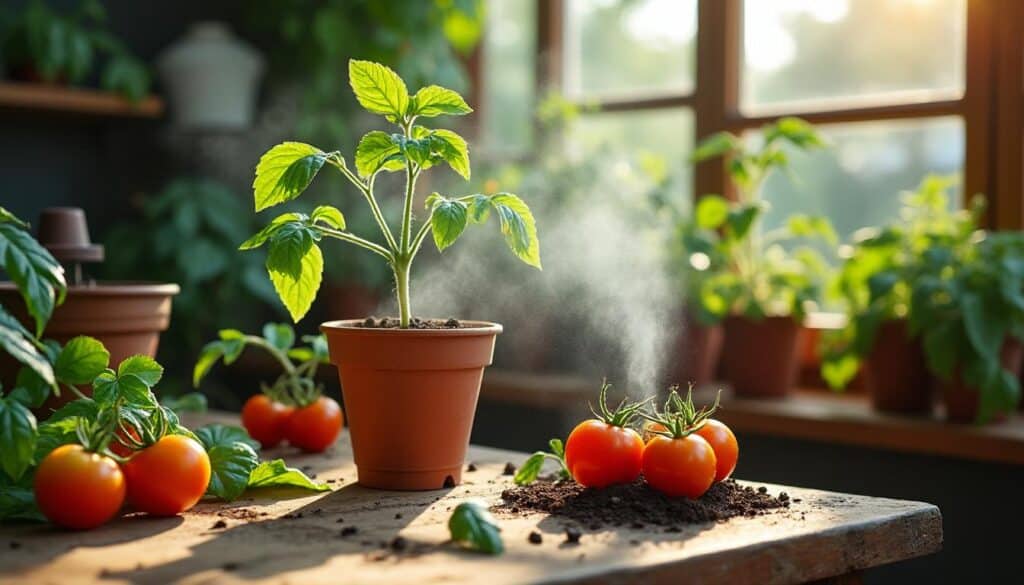 Le brumisateur est-il adapté à l'arrosage des tomates en potager d'intérieur ?