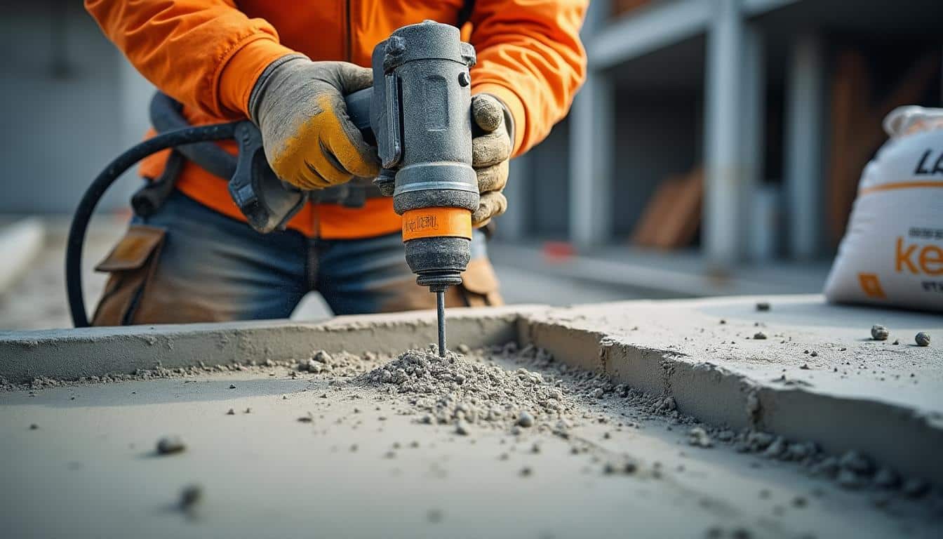 Illustration: Les principes du vibrage du béton et l’efficacité d’une aiguille vibrante sur perceuse