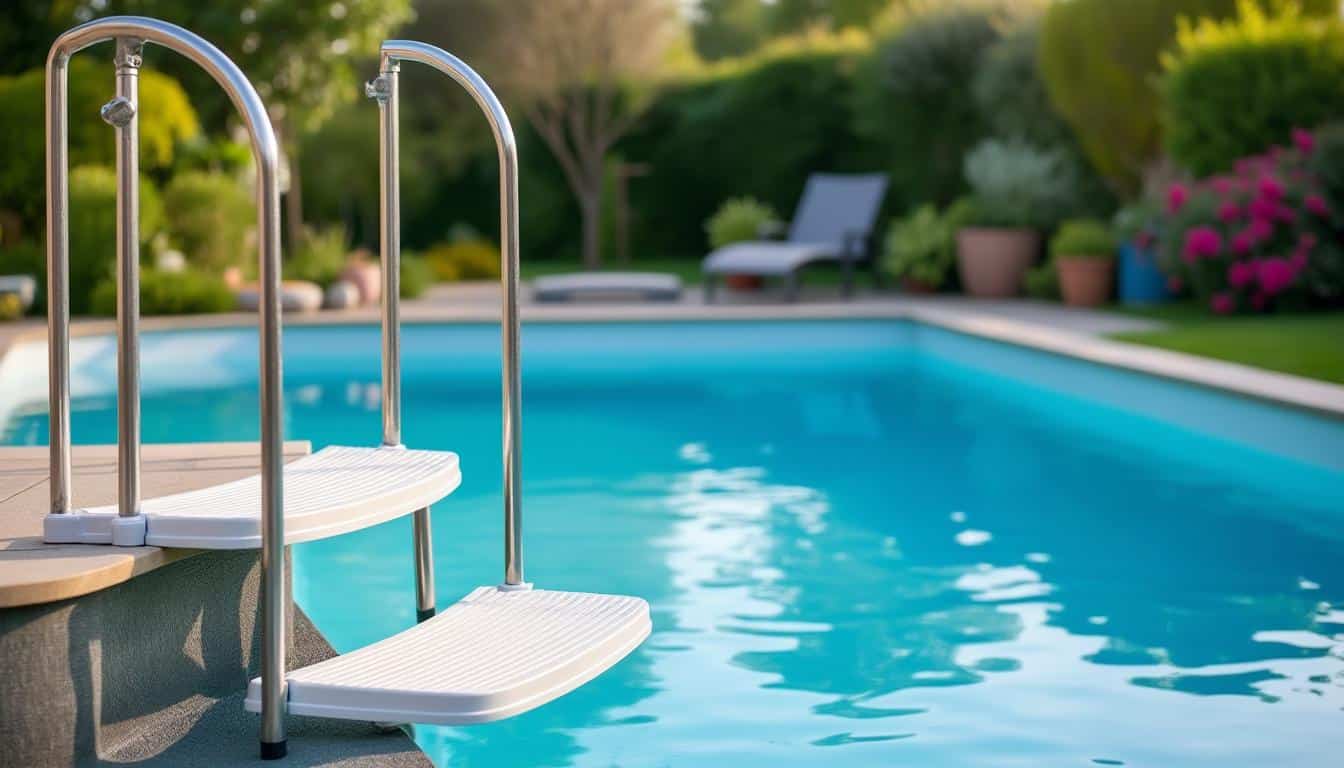 Illustration: Les différents types d’échelles adaptées aux piscines hors sol selon leurs spécificités