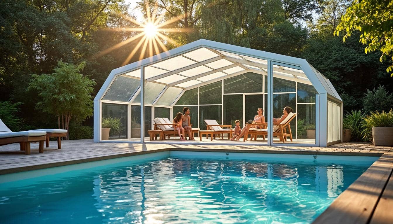 Illustration: Comprendre l’abri pour piscine hors sol en forme octogonale : caractéristiques et avantages
