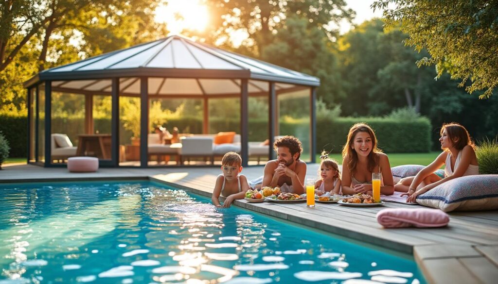 Abris piscine hors sol octogonale : sécurité et élégance optimales