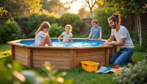 Piscine hors sol en bois octogonale : design et installation facile